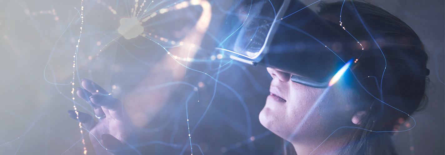 woman wearing a VR headset
