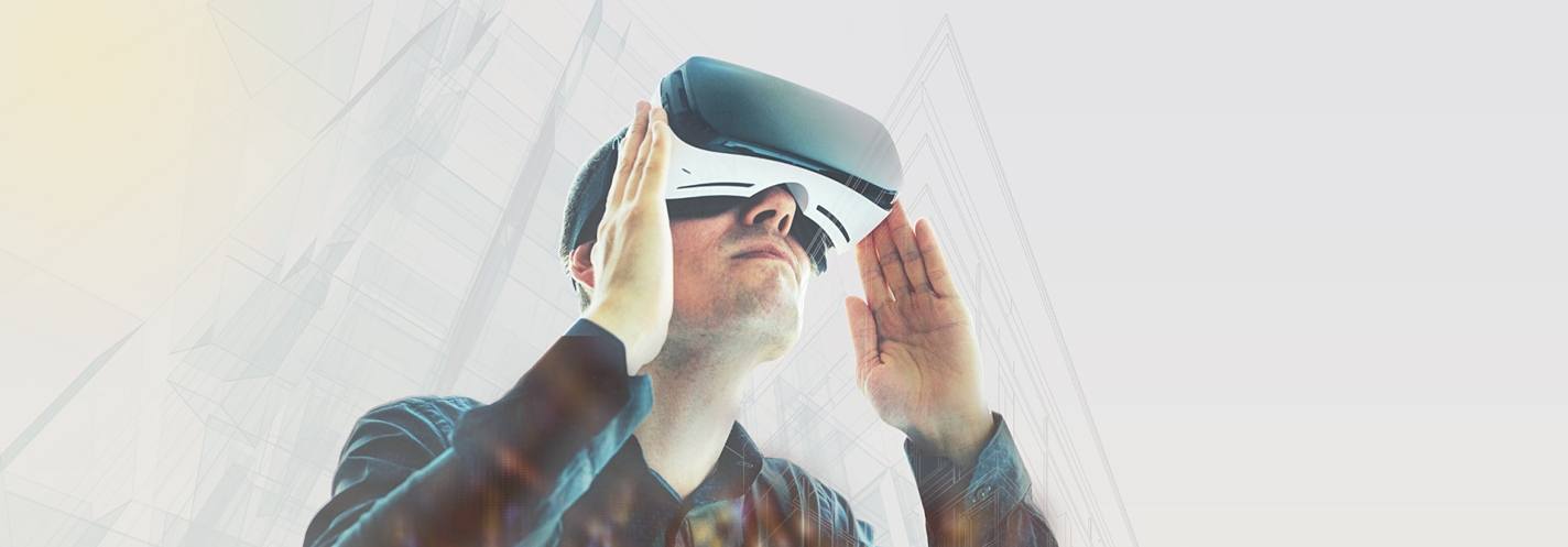 Person looking through the VR headset