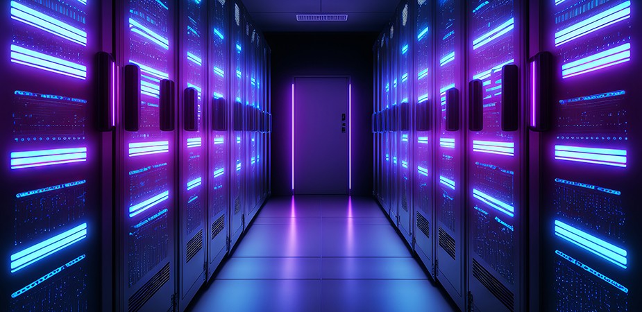 data center with lights