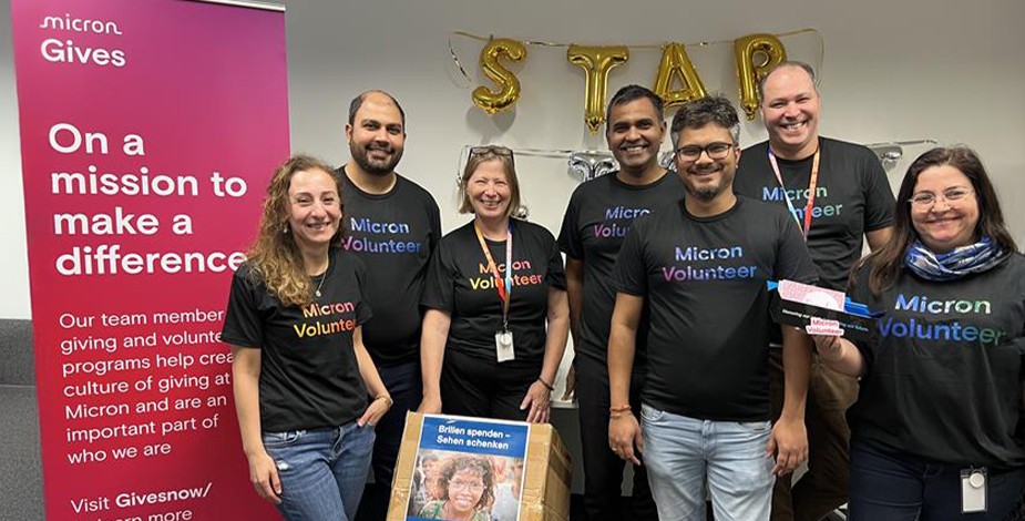 Micron team members celebrating one millon hours of volunteering