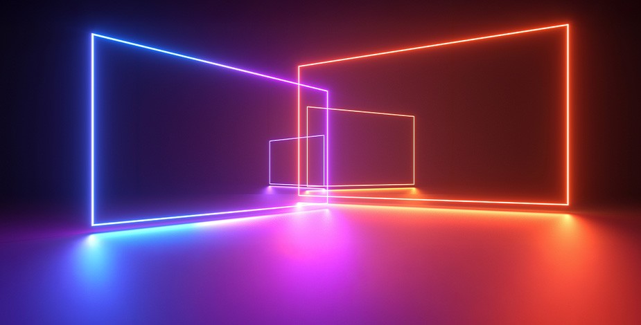Neon rectagles overlapping