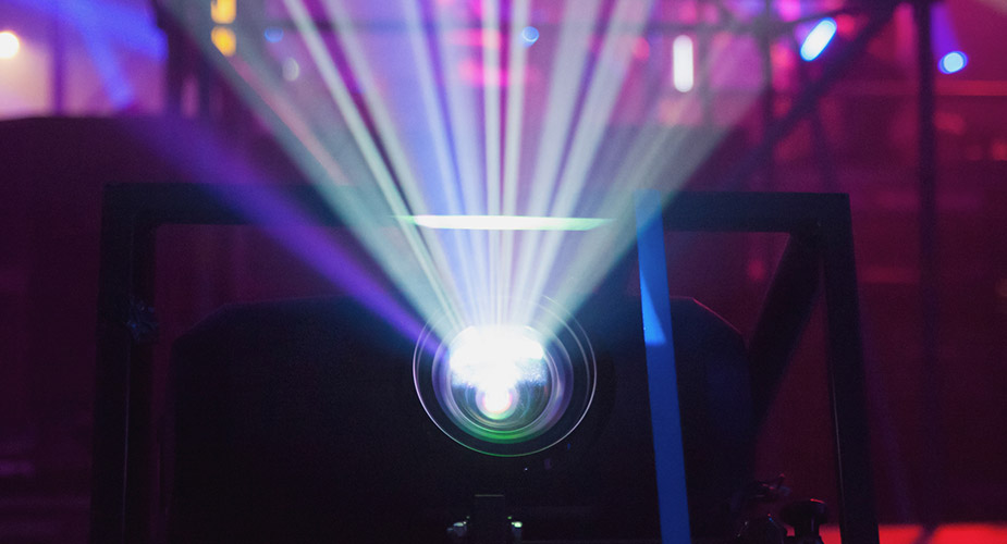 Lights from a projects at a concert